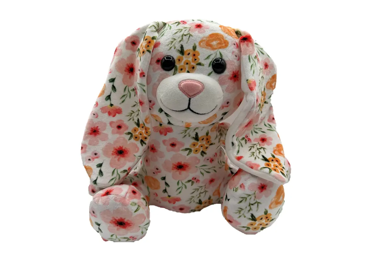 Wild Hippo Bunny Prints 12 Inch Plush Easter Bunny - Multicolor 1