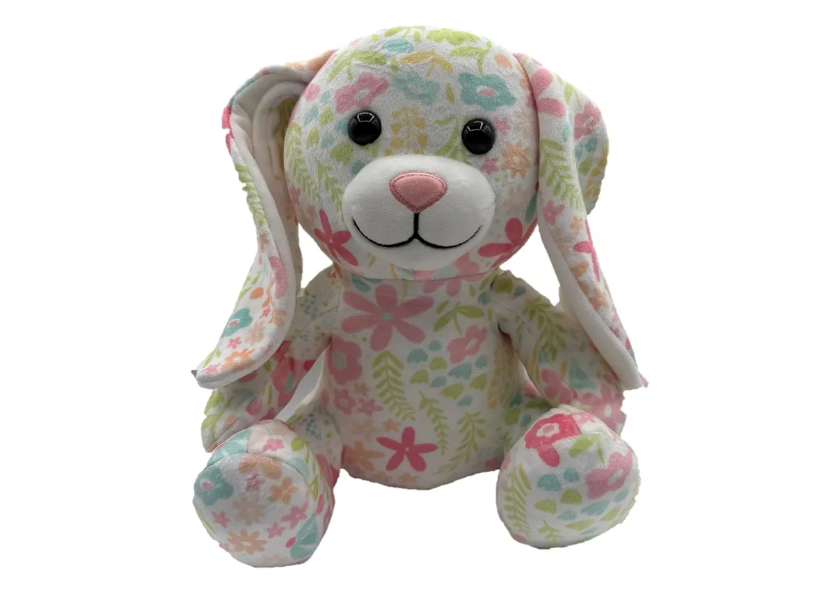 Wild Hippo Bunny Prints 12 Inch Plush Easter Bunny - Multicolor 1