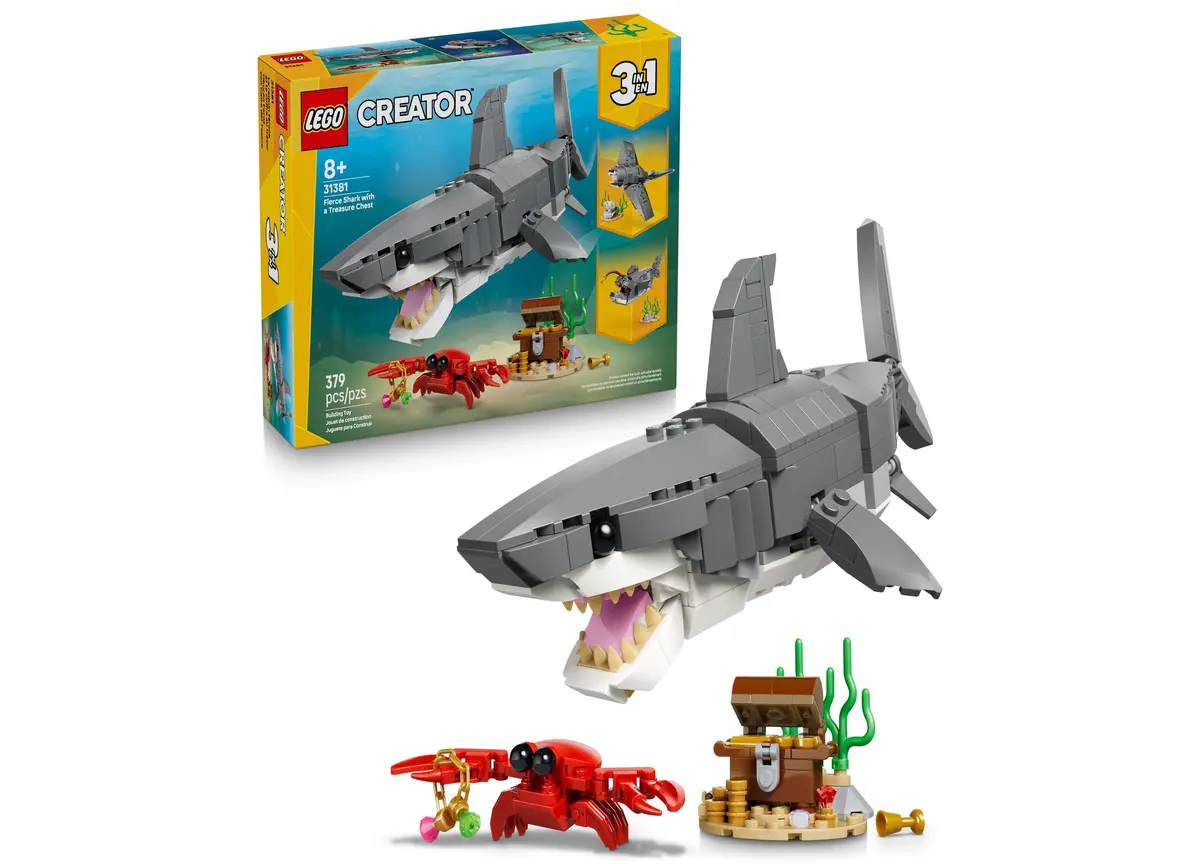 Lego Creator Fierce Shark And Treasure Chest Building Set 31381 - 379 Pieces 1