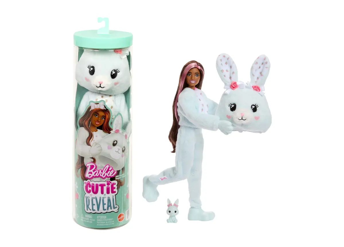 Barbie Cutie Reveal Cuddly Bunny Series - Soft Plush And Doll Accessories 1