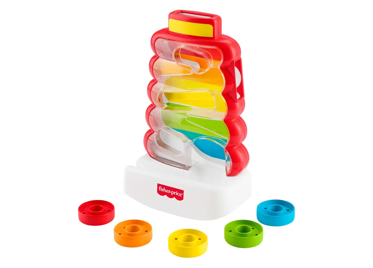 Fisher-Price Rock-A-Stack Developmental Play - Drop Through Tower With 5 Coins 1