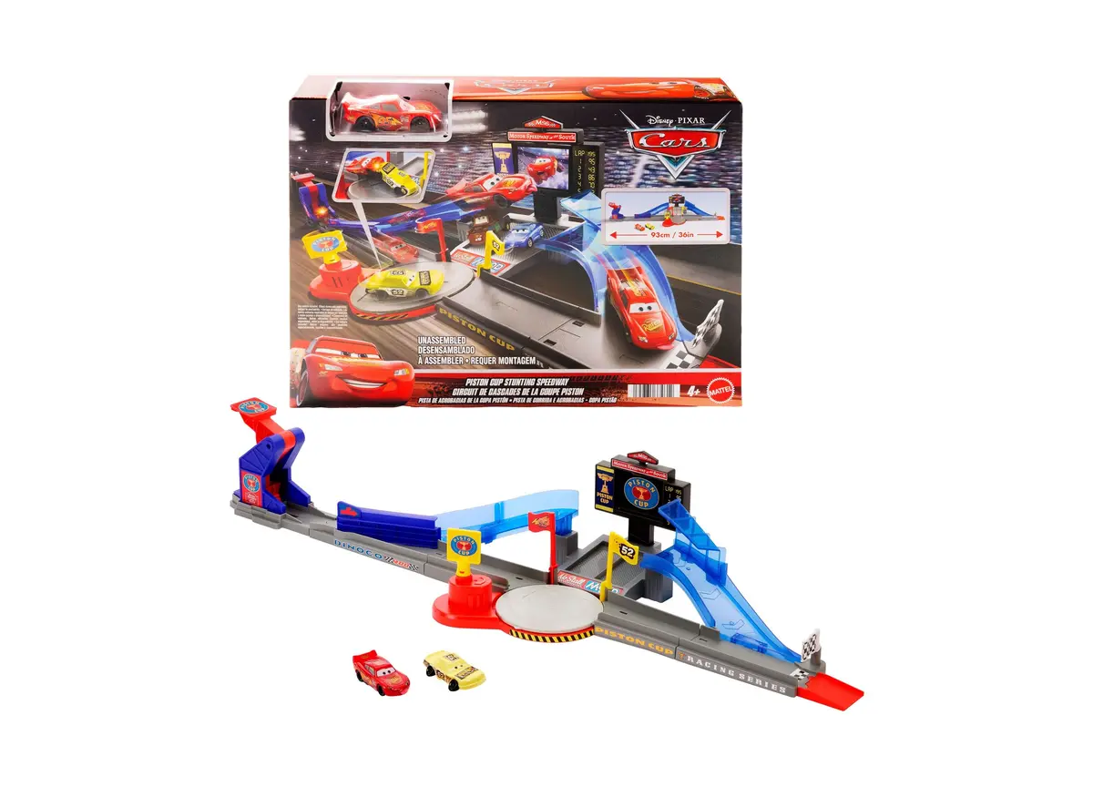 Disney Pixar Cars Stunting Speedway Playset With Piston Cup 1