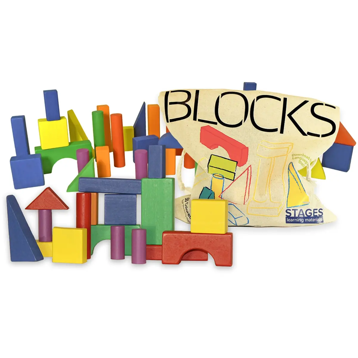 Stages Learning Materials Sensory Builder Blocks - 50 Piece Set 1