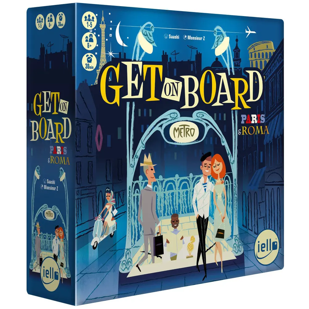 Iello Get On Board: Paris & Rome Metro Line Strategy Board Game 1