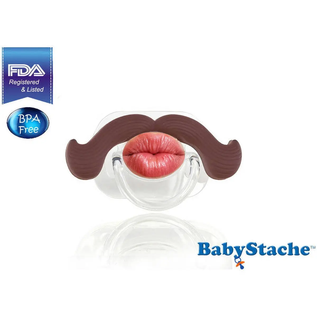 Babystache Kissable Mustache & Lips Baby Pacifier 1