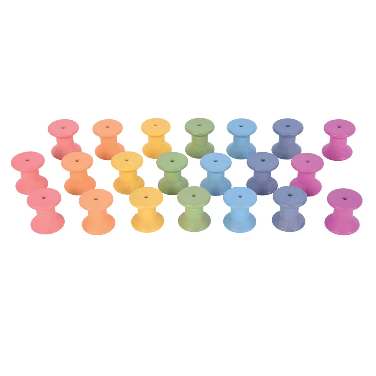 Tickit Rainbow Wooden Spools ‚Äì Colorful Heuristic Play Set Of 21 1