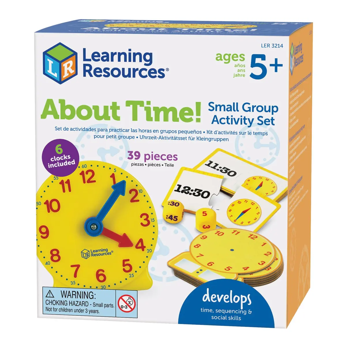 Learning Resources About Time! - Classroom Clock Set For Time-Telling Skills 1