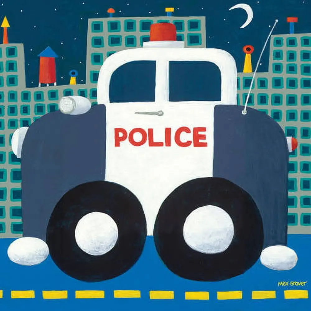 Oopsy Daisys Urban Adventure Police Cruiser Canvas Wall Art 1