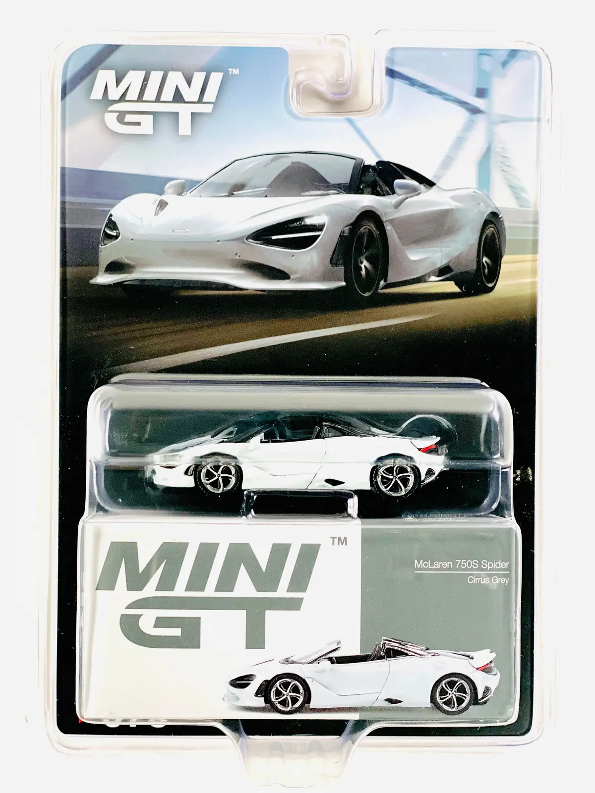 Mini Gt Mijo Exclusives Mclaren 750S Spider Cirrus Grey #973 1