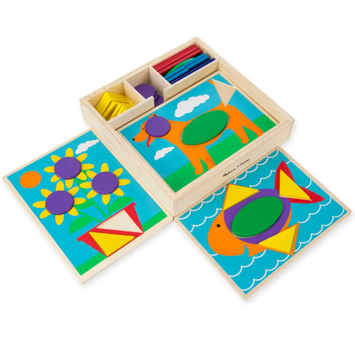 Melissa & Doug Beginner Pattern Blocks - Educational Shape Puzzle Set 1