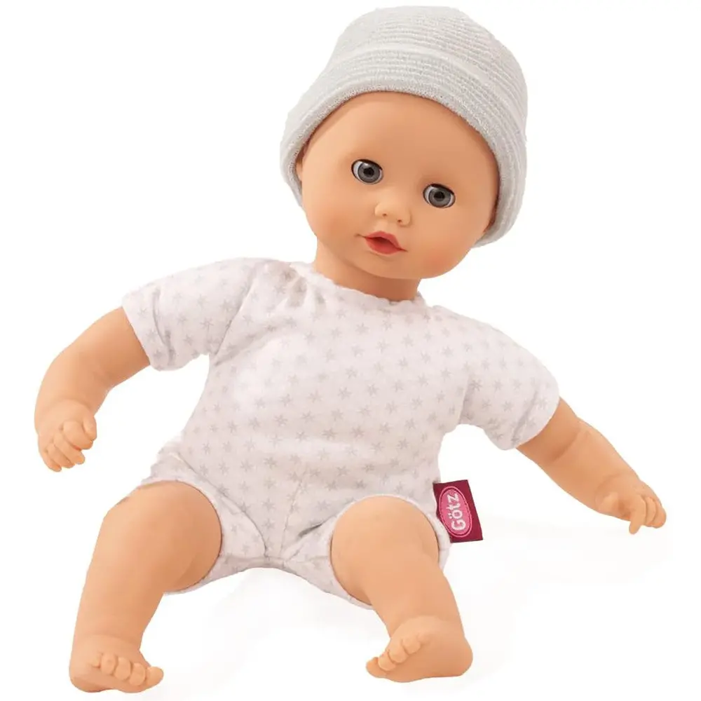 Gotz Muffin 13-Inch Soft Body Baby Doll - Blue Sleeping Eyes With Grey Cap 1
