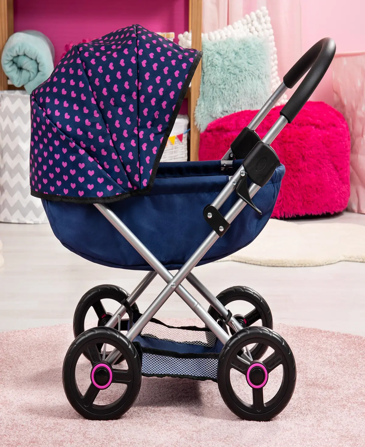 Bayer Design 4-In-1 Cosy Doll Pram Stroller Set, Blue/Purple - Fits 18" Dolls 1