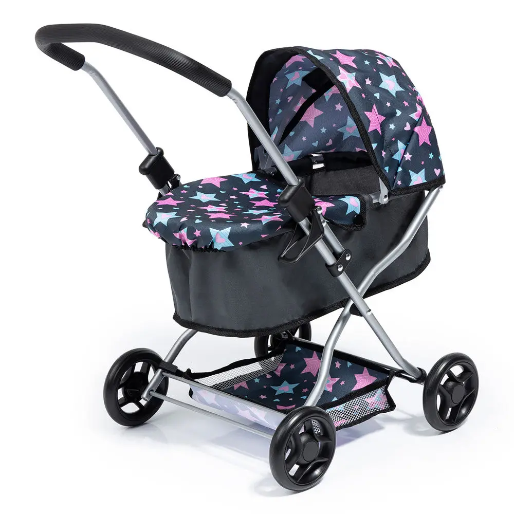 Bayer Design Starry Delight Doll Pram, Turquoise & Pink 1