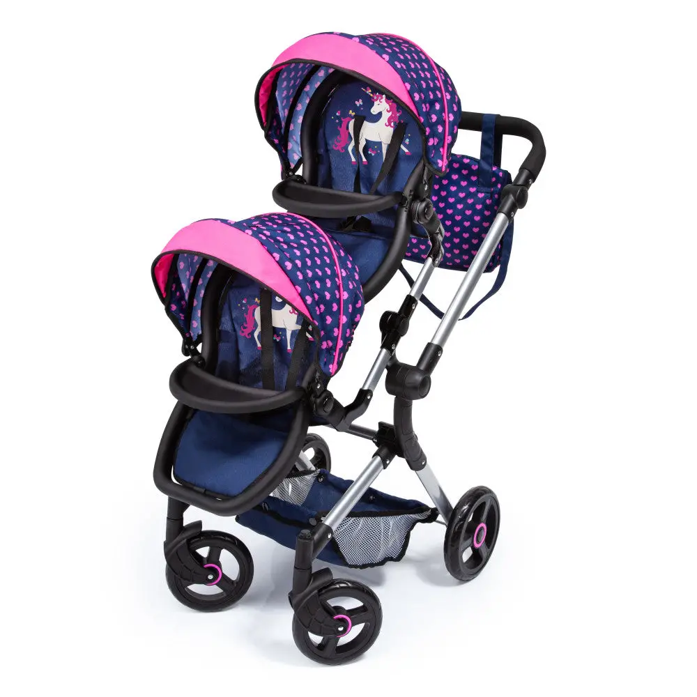 Bayer Twin Doll Pram Neo, Adjustable Tandem Stroller 1