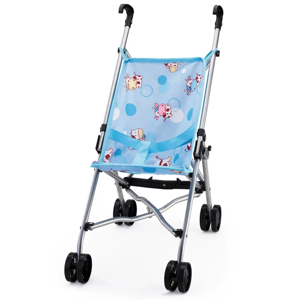 Bayer Design Doll Umbrella Stroller, Blue & Cows Pattern, Ages 3+ 1