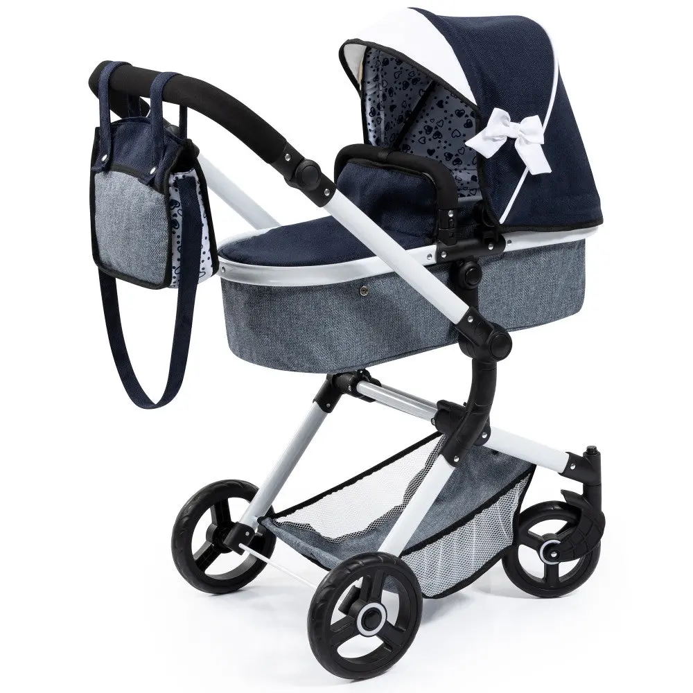 Bayer Design Neo Vario Combi Doll Pram - Blue, Grey, White 1