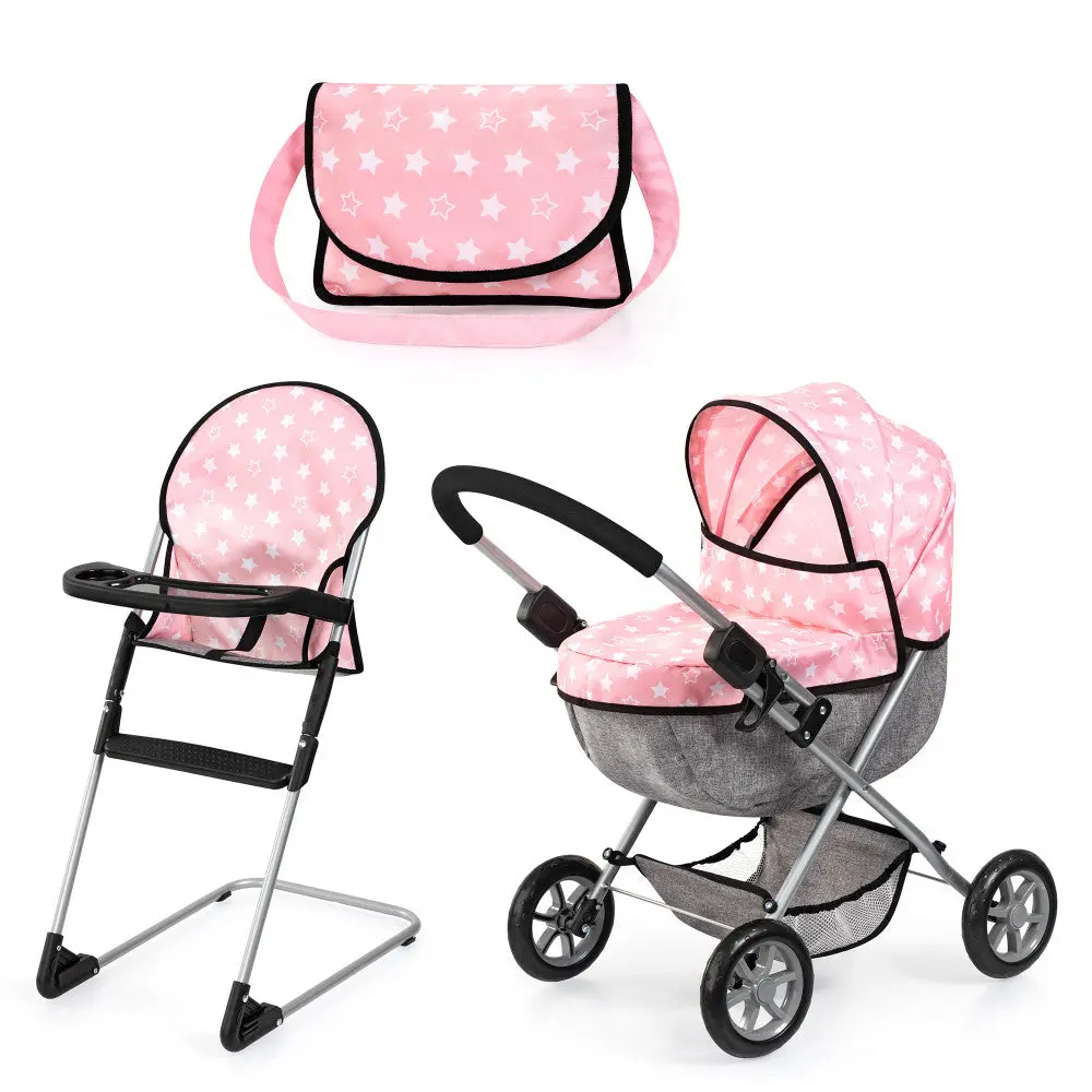 Bayer Design Cozy Dolls Playset - Pink, Grey, Stars 1