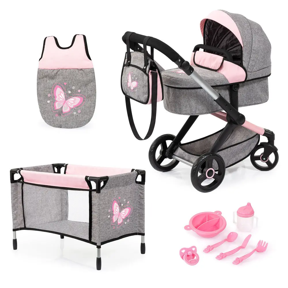 Bayer Design Fairy-Themed Doll Pram And Care Set - 10 Piece Mega Set 1