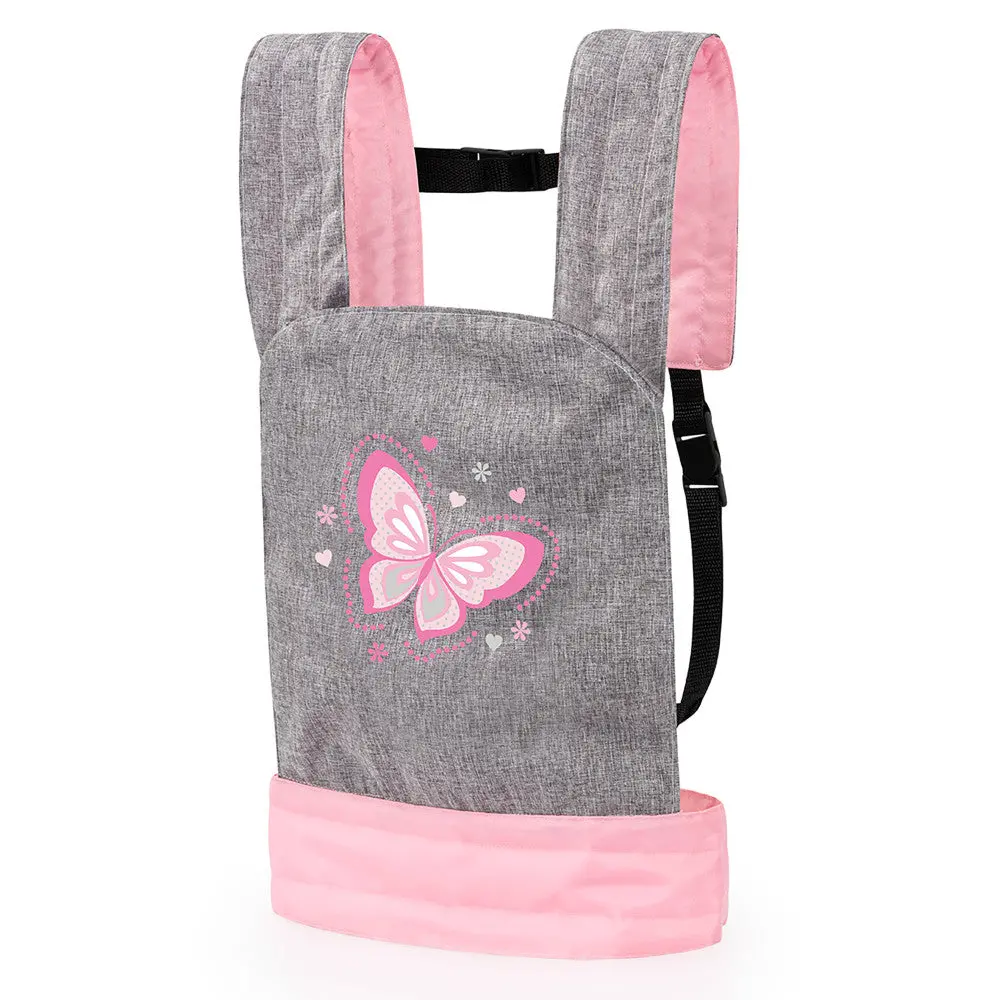 Bayer Design Doll Carrier, Adjustable Comfort - Grey, Pink, Butterfly 1