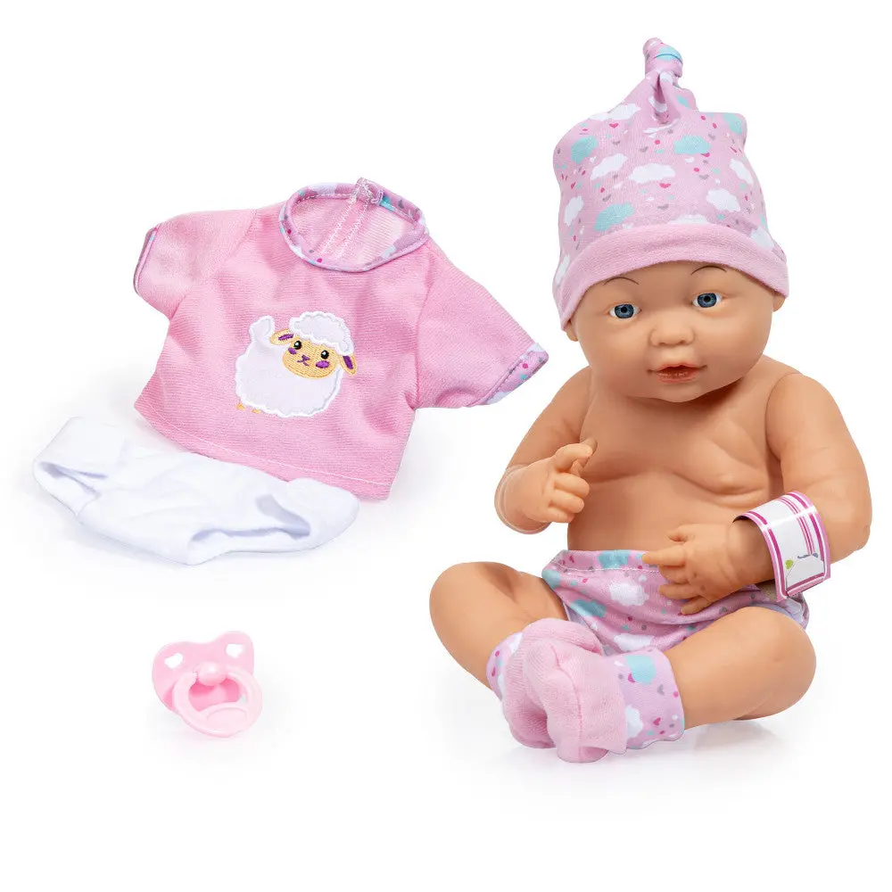Bayer Design 15-Inch New Born Baby Doll - Pink Sheep Outfit 1