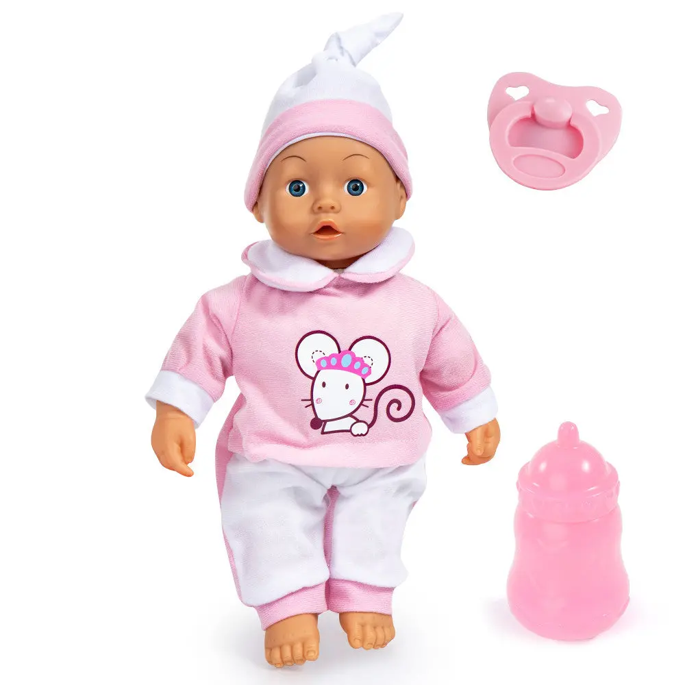 Bayer Design 14-Inch Interactive Baby Doll - Pink Mouse Outfit 1