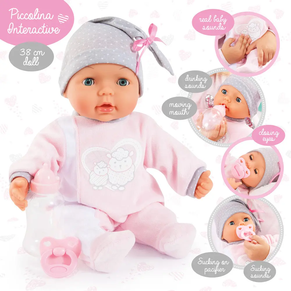 Bayer Design My Piccolina 15" Interactive Baby Doll - Sleepy Eyes 1