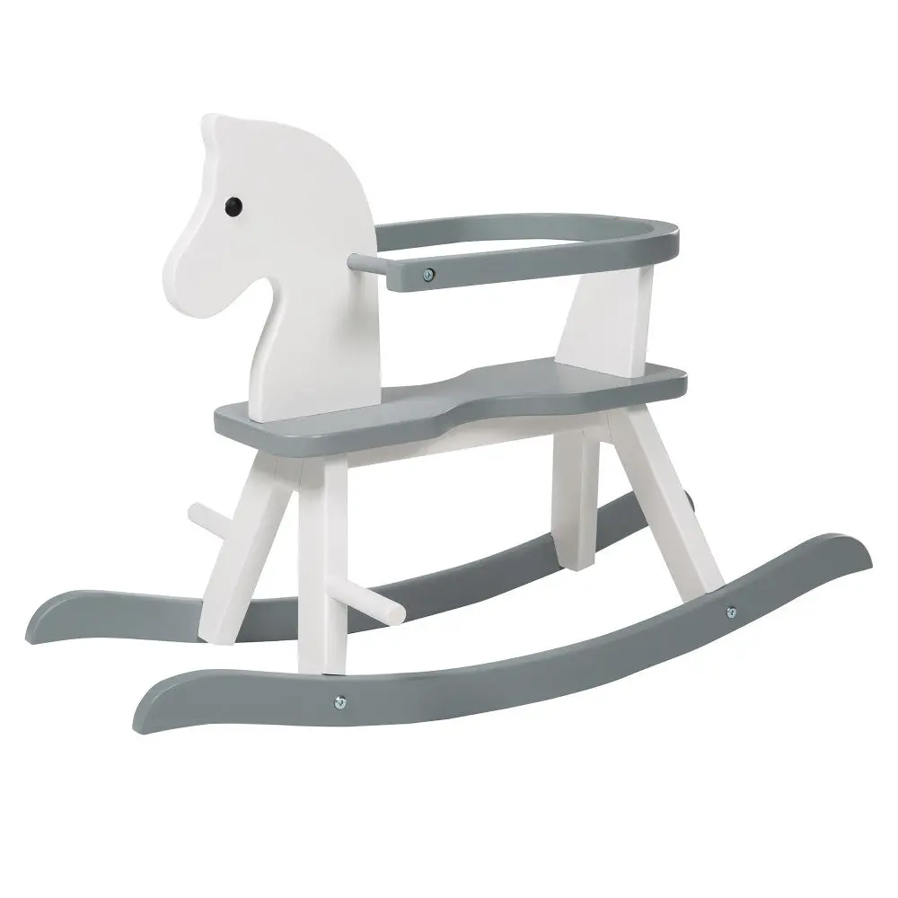 Roba Wooden Rocking Horse - White & Gray 1