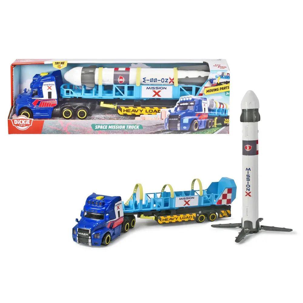 Dickie Toys Mack Truck With Detachable Trailer And 12" Rocket 1