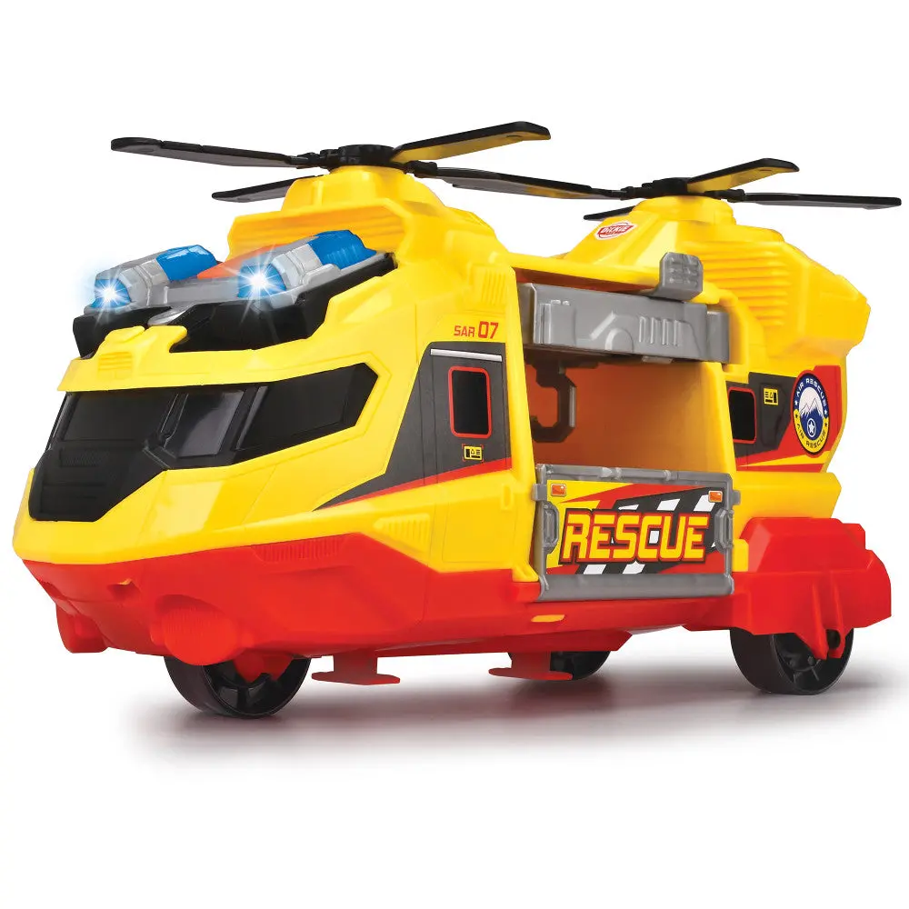 Dickie Toys Multi-Color Rescue Helicopter With Extendable Crane, Lights & Sounds - Yellow & Red 1