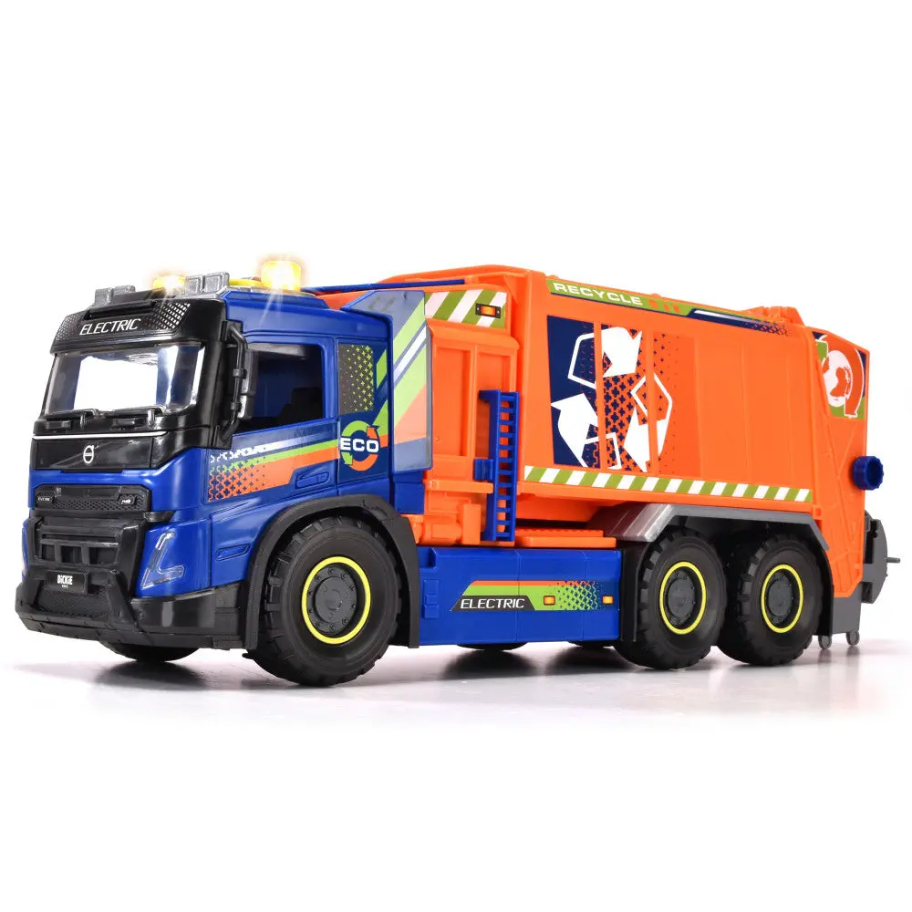 Dickie Toys Volvo Fmx Giant Garbage Truck With Lights & Sounds, Blue & Orange - Ages 3+ 1