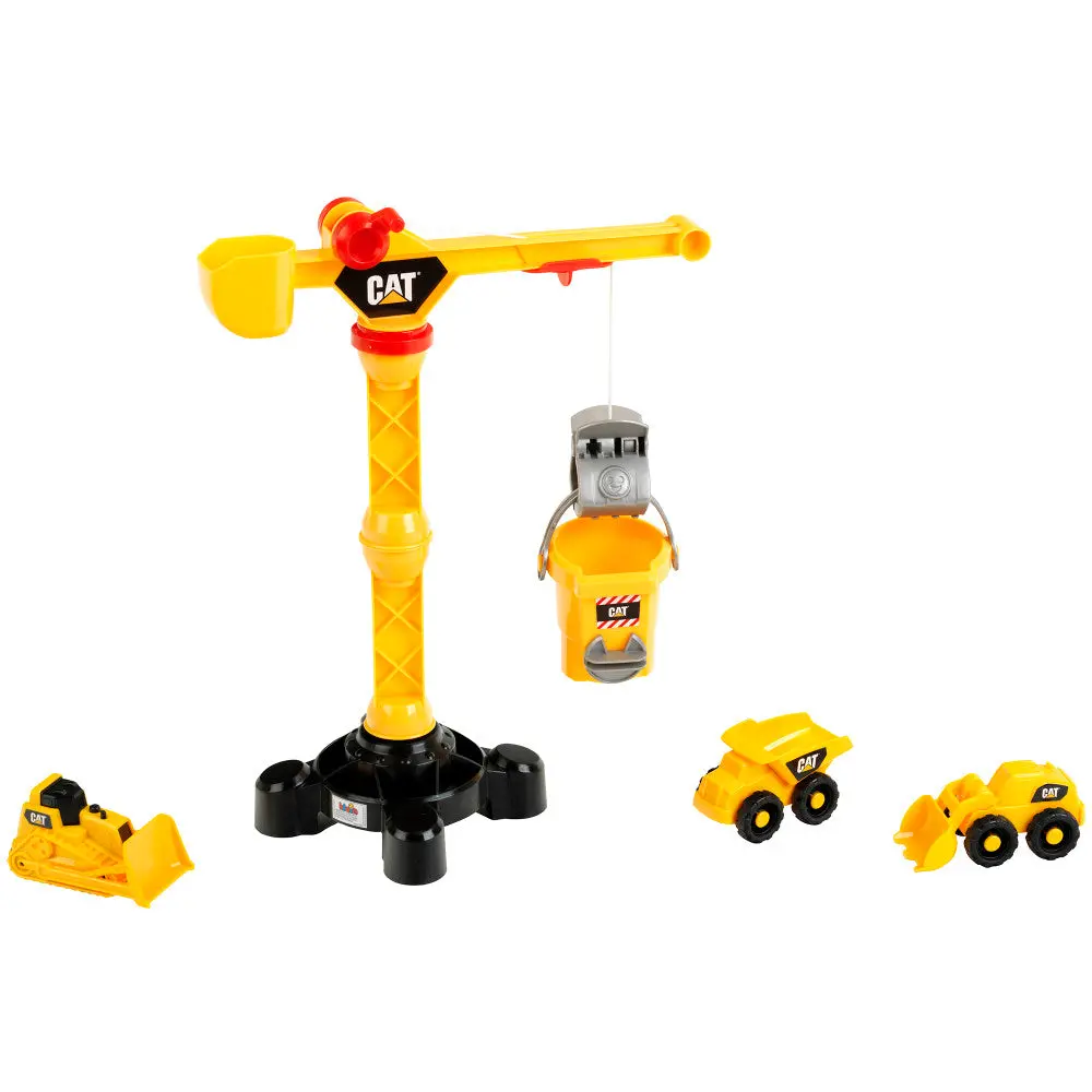 Cat Caterpillar 17" Construction Vehicle Set With Crane, Bulldozer, Hauler & Loader - Toys For Ages 3+ 1