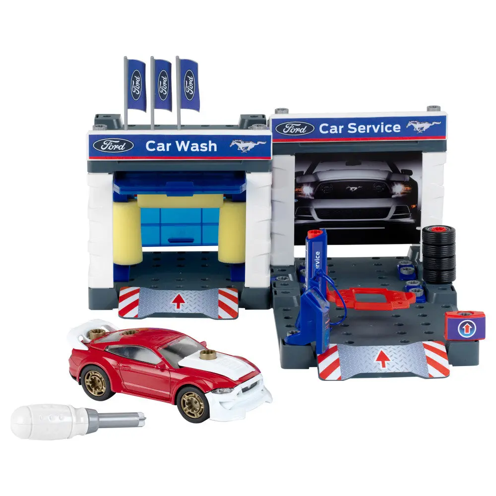 Ford Officially Licensed Service Station Playset With Diecast 2019 Mustang 1