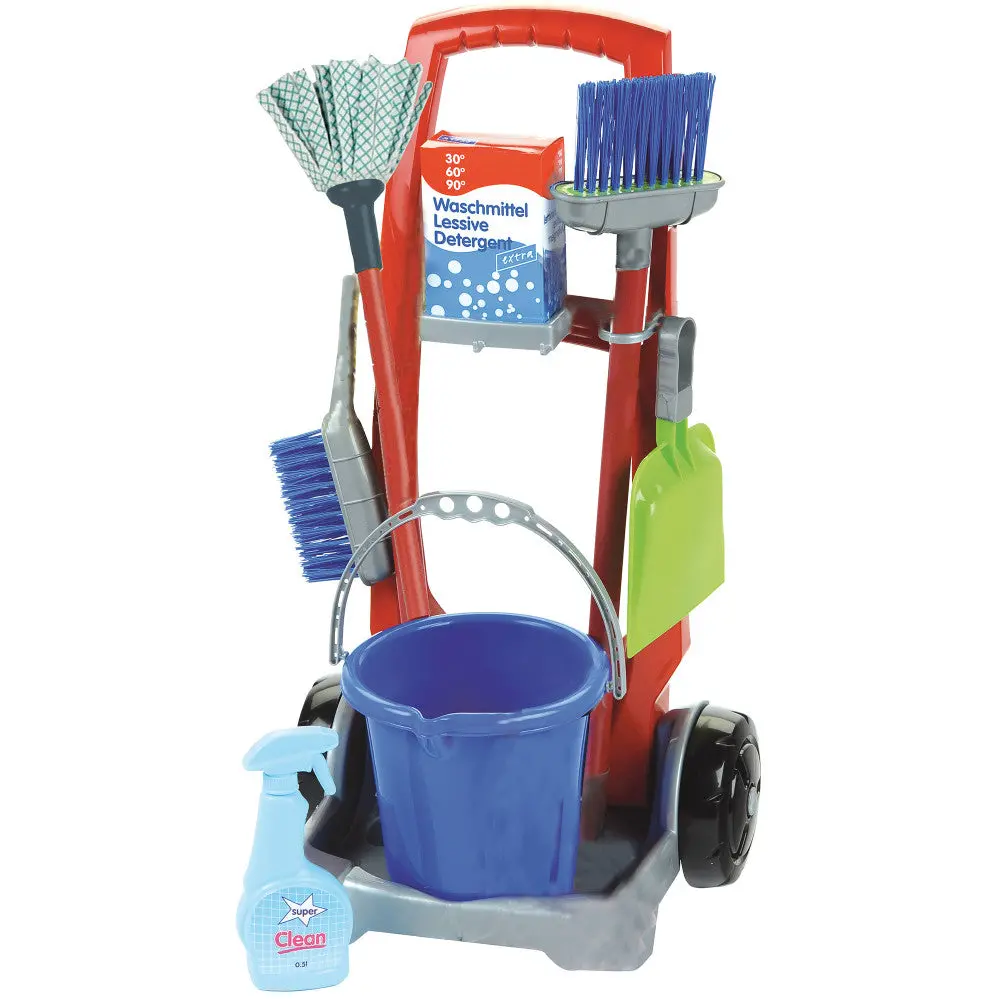 Theo Klein 8-Piece Pretend Play Cleaning Trolley Set With Miele Vacuum 1