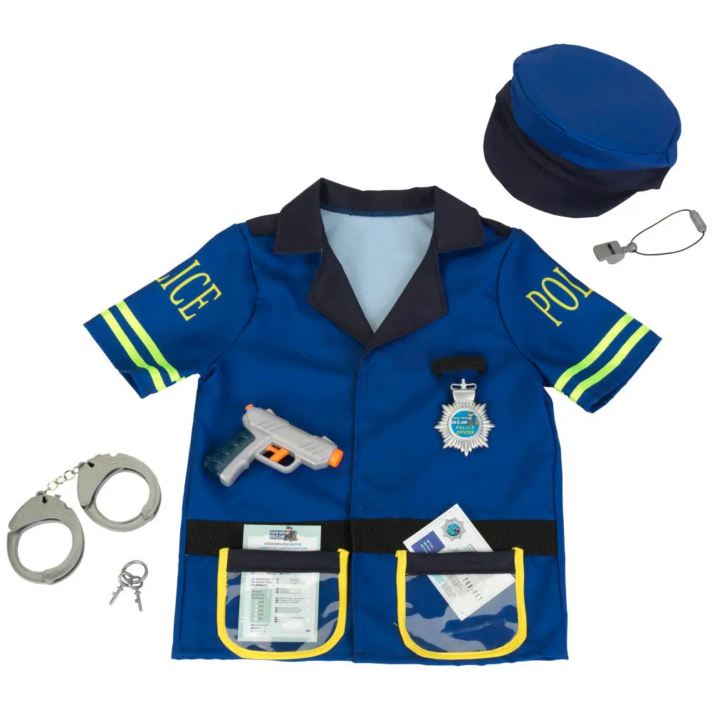 Klein 7Pc Pro Police Costume Set - Blue & Yellow - Kids Ages 3+ 1