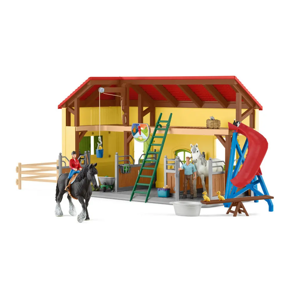 Schleich Farm World Horse Stable Playset - 31 Pieces, Pretend Play For Kids Ages 3+ 1