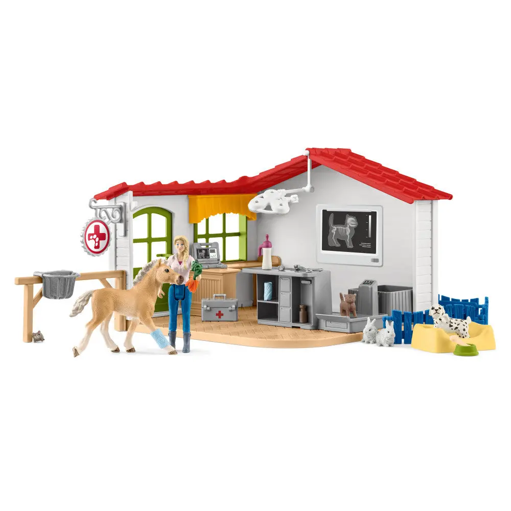 Schleich Farm World Veterinarian Practice With Pets - 43Pc Playset 1