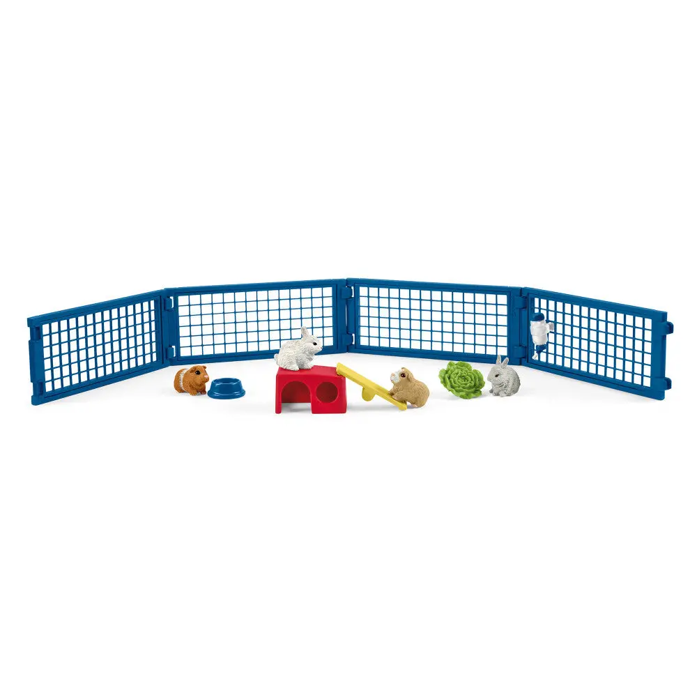 Schleich Farm World Rabbit & Guinea Pig Hutch 14-Piece Playset 1