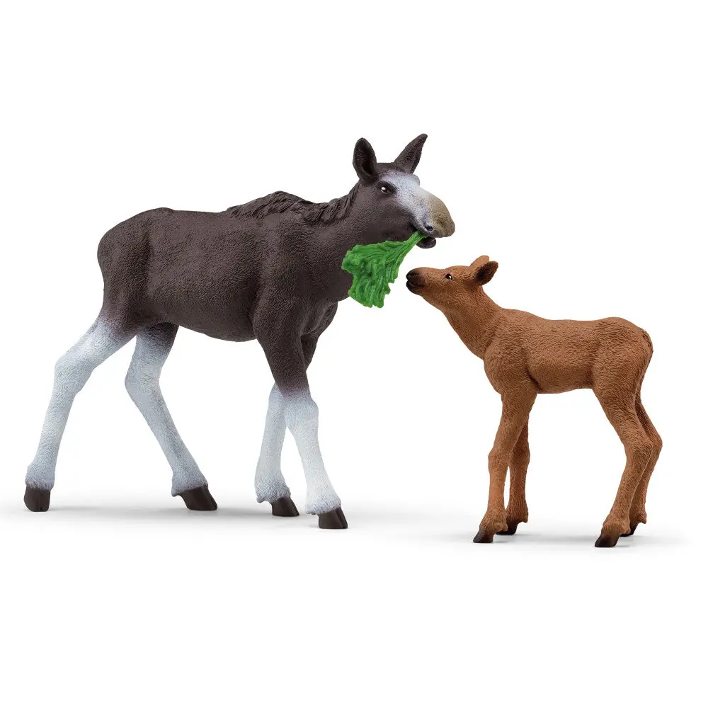 Schleich Wild Life 7.4 Inch Moose Family - Animal Figurine Playset 1