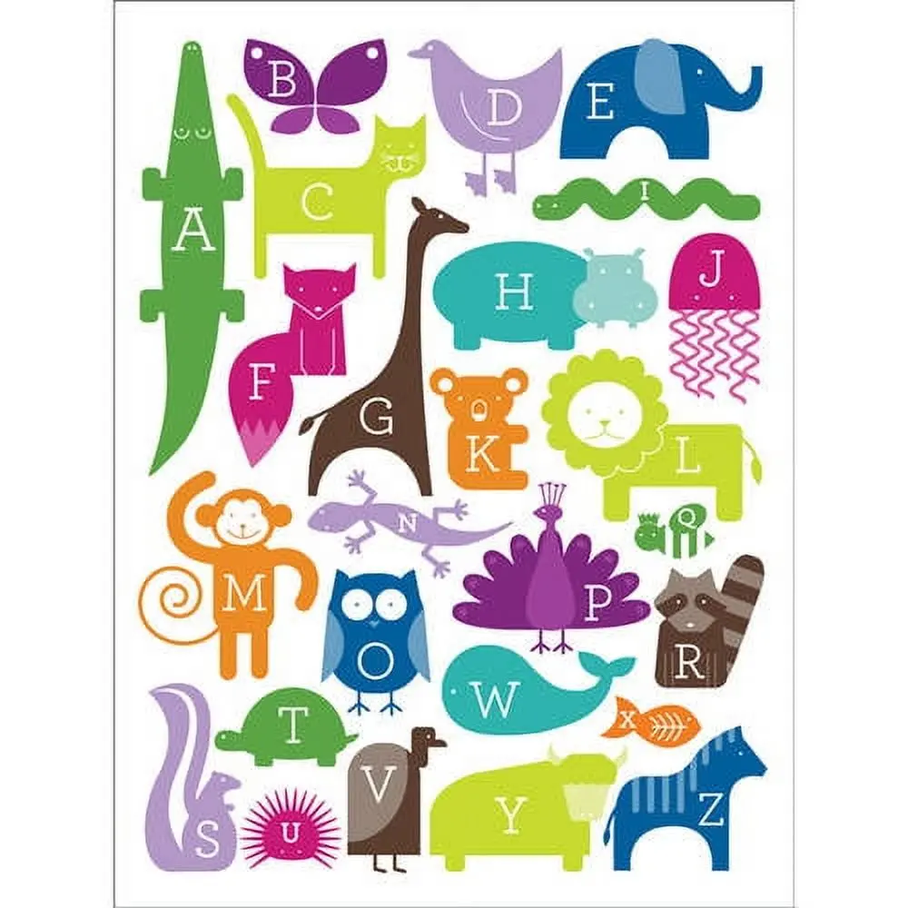 Oopsy Daisy Abc Animalia Rainbow Canvas Wall Art 1