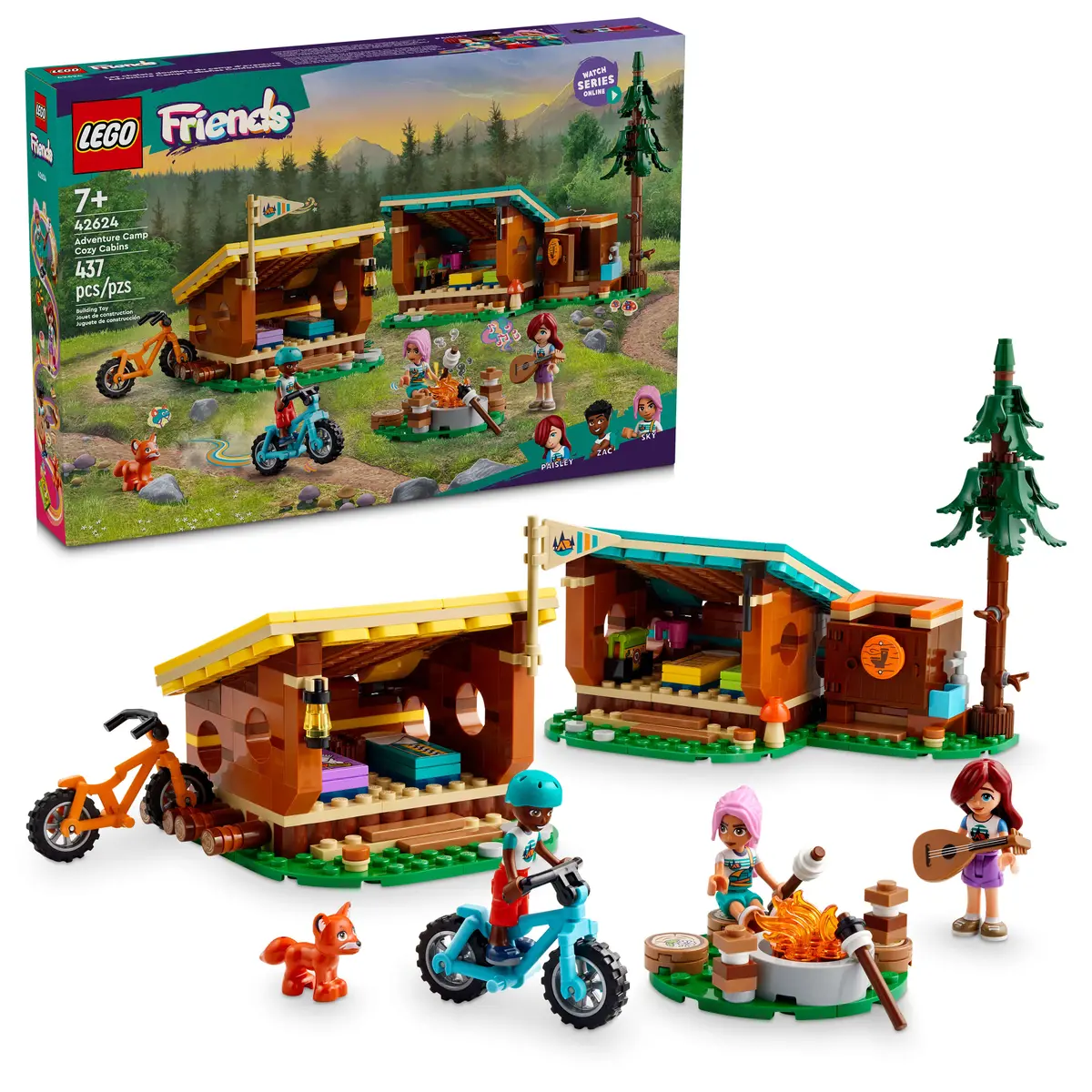Lego Friends Adventure Camp Cozy Cabins Camping Toy 437 Pieces - 42624 1
