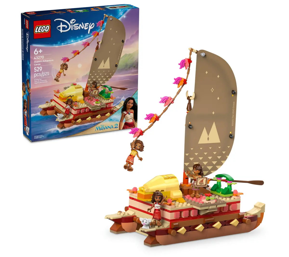 Lego | Disney Moana’S Adventure Canoe Fantasy Toy Model Kit - 529 Pieces 1