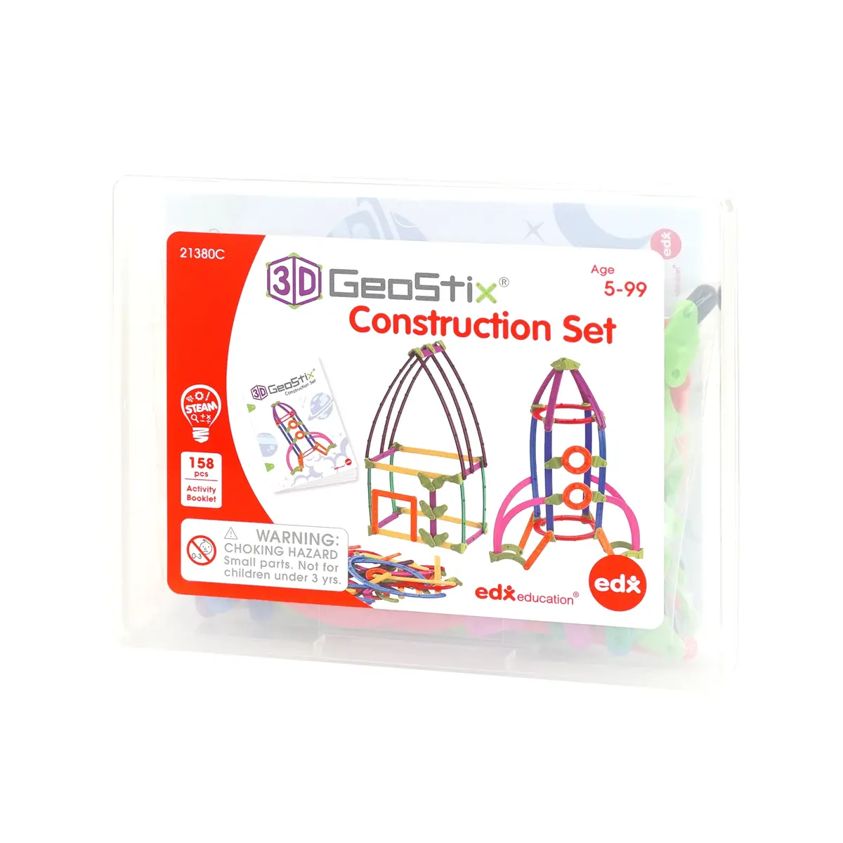Edxeducation Geostix 158-Piece 3D Construction Set - Award-Winning Steam Toy 1