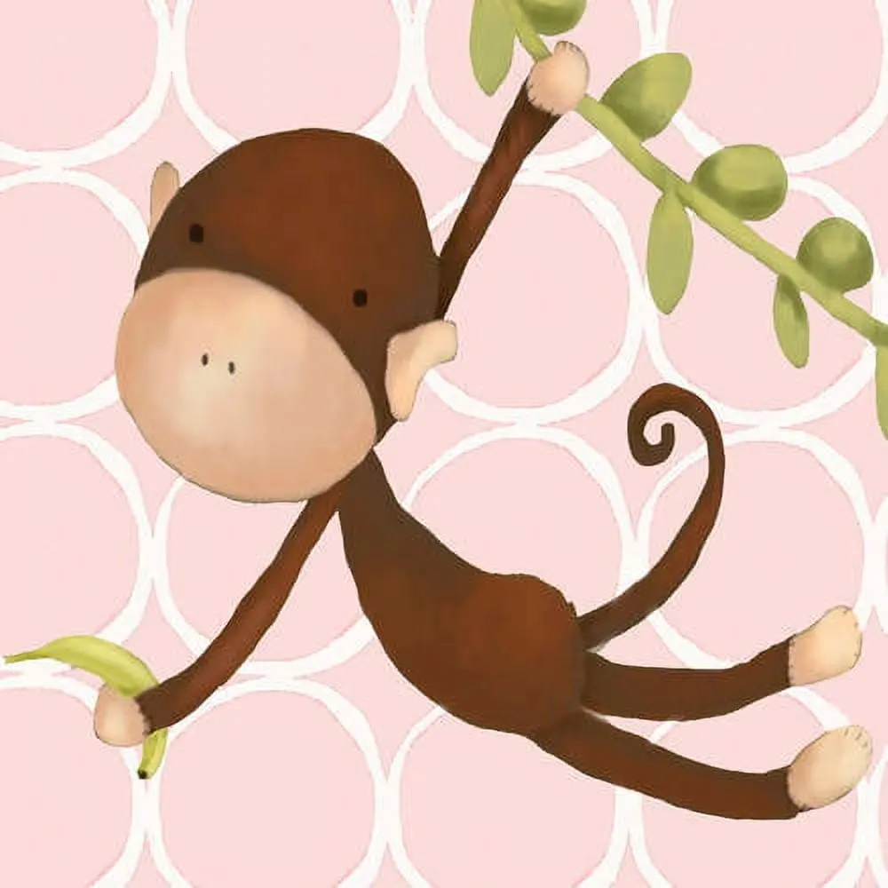 Oopsy Daisy 10 Inch Hanging Monkey Canvas Art - Two-Toned Brown 1