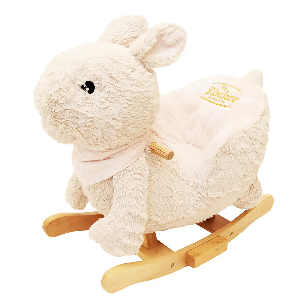 Gerardo's Toys: Little Rockers Bunny - Wooden Plush Ride-On Rocking Animal Toy 1