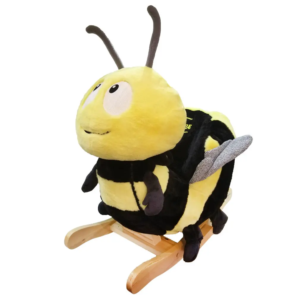 Gerardo's Toys Little Rockers Bee - Plush Wooden Ride-On Rocker 1