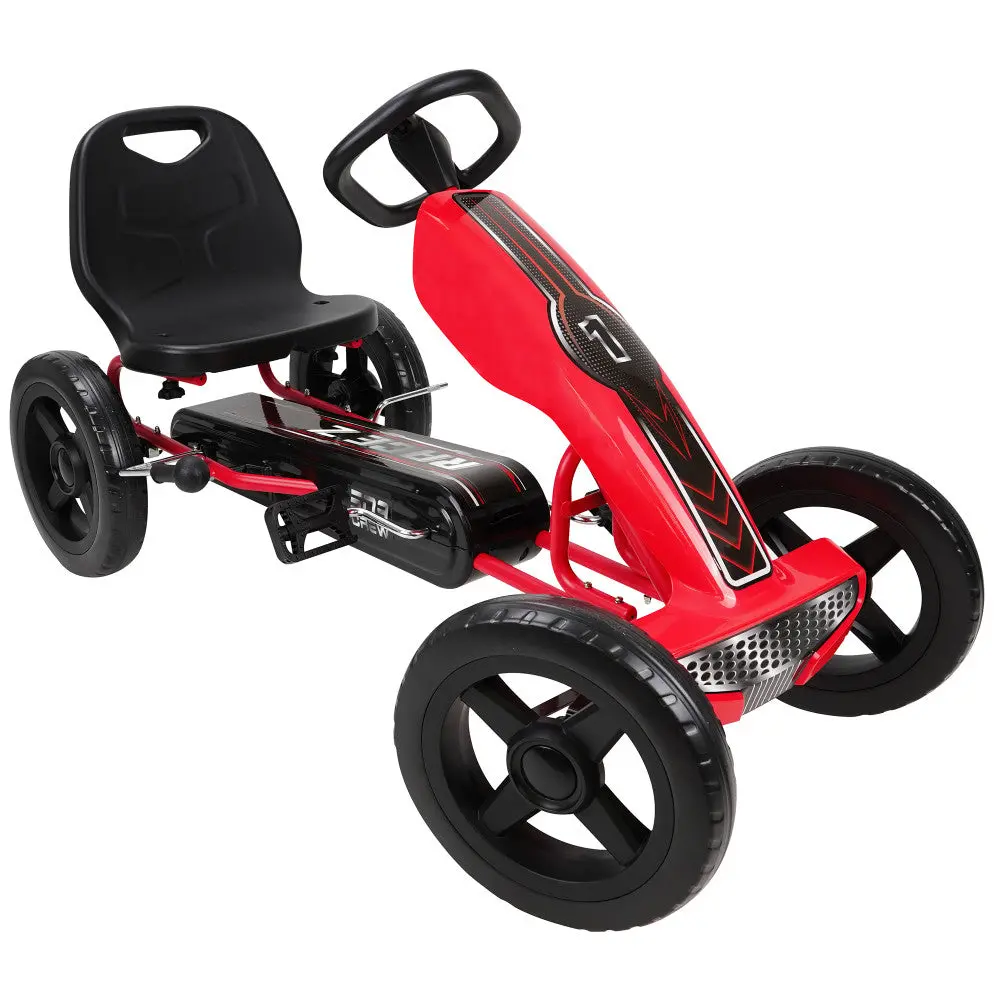 Race Z Pedal Go Kart - Red - Adjustable Seat - Sporty Design 1