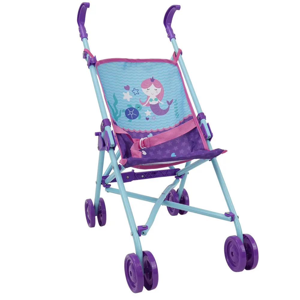 Mermaid Fantasy Doll Umbrella Stroller For Imaginative Play 1
