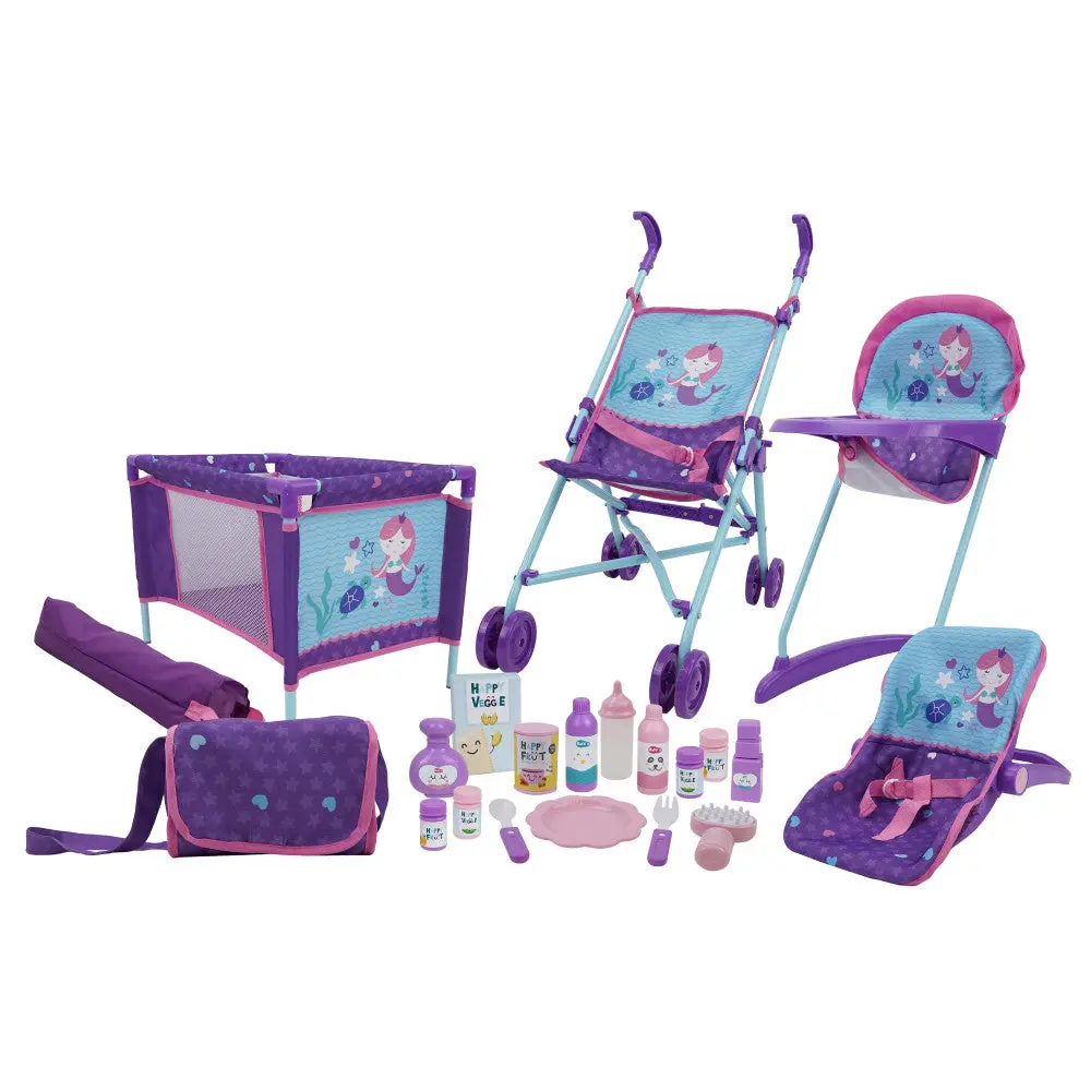 Mermaid Fantasy 21-Piece Doll Care And Play Set 1