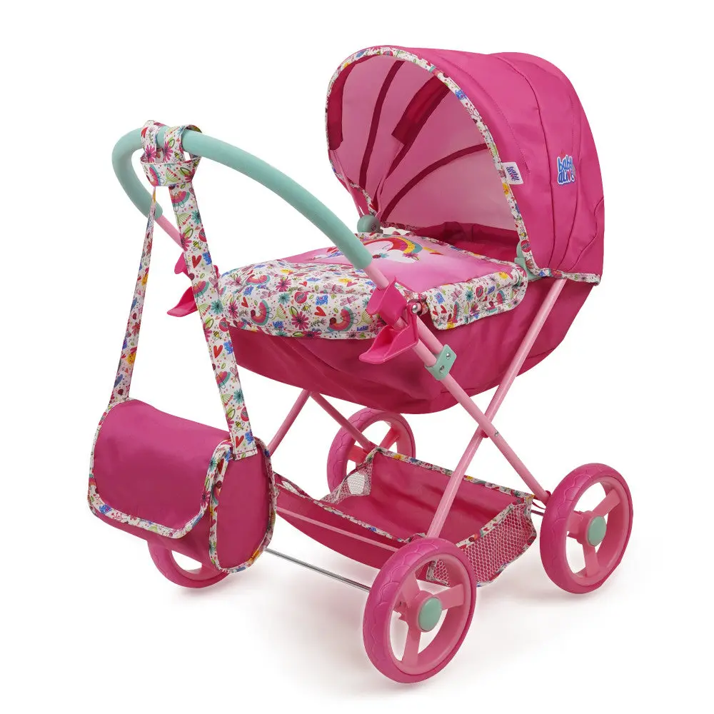 Baby Alive Deluxe Classic Doll Pram, Pink & Rainbow - Doll Stroller Playset 1