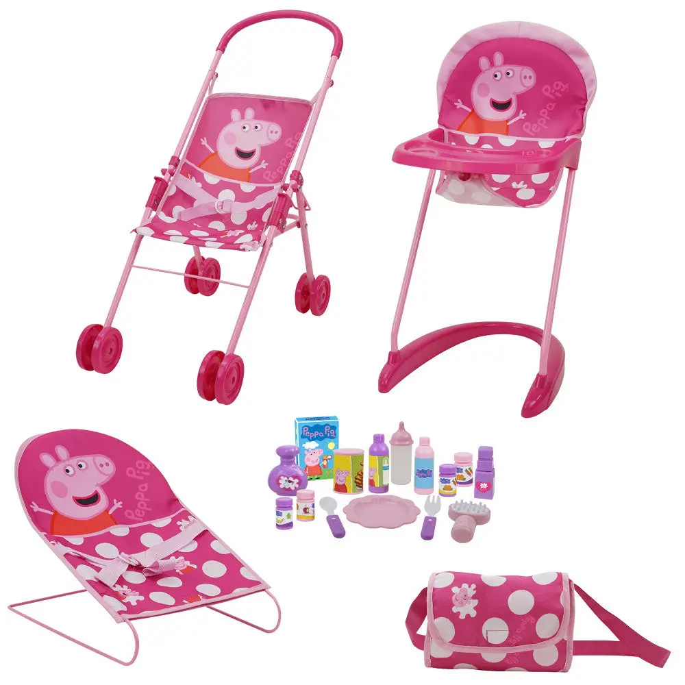 Peppa Pig 19-Piece Doll Sleep N' Play Set - Pink & White Dots 1